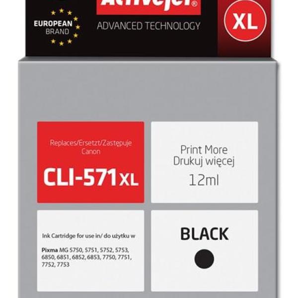 Tinteiro Compatível CLI - 571BK XL Canon (Preto) - ACTIVEJET