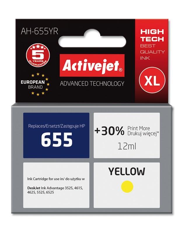 Tinteiro 655 Compatível HP (Amarelo) - ACTIVEJET