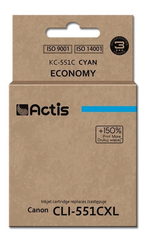 Tinteiro Compatível CLI - 551C Canon (Ciano) - ACTIS