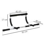 Barra de Elevação para Porta Barra de Pull Up para Exercícios de Treino em Casa Carga Máxima 110 kg 92x40x17 cm Preto