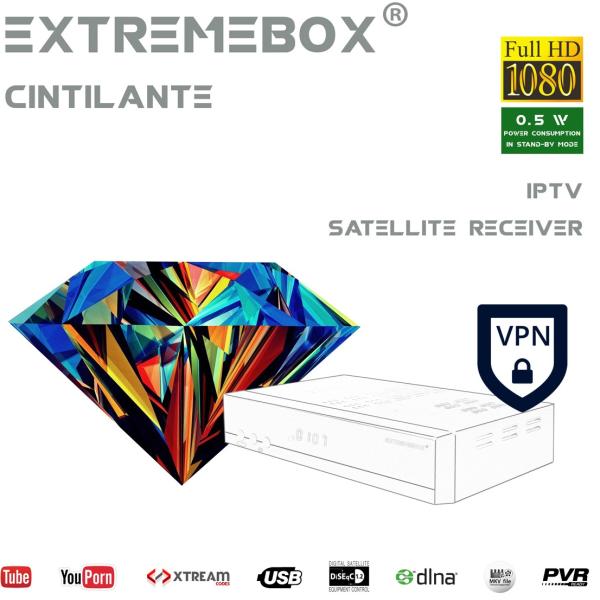Receptor Full HD (Satélite + IPTV) Ethernet - EXTREMEBOX