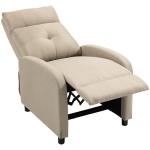 Poltrona Relax Reclinável até 155° Poltrona Reclinável Manual para Pessoas com Altura Inferior 195 cm 67x87x98 cm Bege