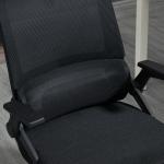 Cadeira de Escritório de Malha Confortável Giratória com Altura e Apoio para a Cabeça Ajustáveis Apoio Lombar Preto 60x61x104,5 - 121,5 cm