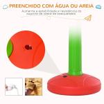 Tabela de Basquetebol Infantil para Crianças acima de 3 anos Altura Ajustável 2 Bolas e Inflador 52,5x44x120 - 160cm Amarelo Verde Vermelho