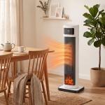 Aquecedor Elétrico Cerâmico PTC 2000 W com 4 Modos, Comando à Distância e Proteção contra Sobreaquecimento e Queda
