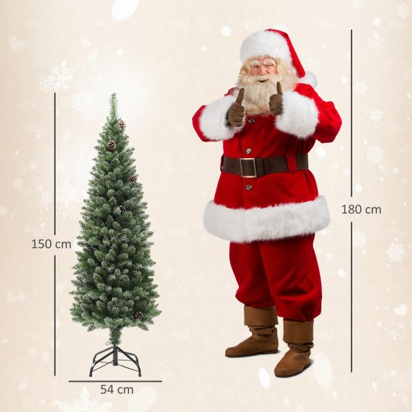 Árvore de Natal 150 cm Árvore de Natal Artificial com 395 Ramos e Suporte de Metal Árvore de Natal para Interior Verde