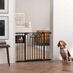 Barreira de Segurança Extensível para Animais de Estimação com Fecho Automático e Sistema de Duplo Bloqueio 74 - 100x76 cm Preto
