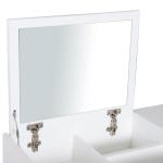 Toucador de Maquilhagem com Branco e Tampa Dobrável Mesa de Maquilhagem com Compartimentos e Gaveta 80x40x79cm Branco