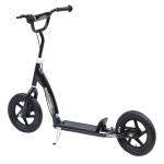 Trotinete para Crianças acima de 5 anos Scooter de 2 Rodas Grandes de 12 Polegadas com Freio e Guidão Ajustável em Altura Carga Máx. 50kg 120x52x80 - 88cm Preto
