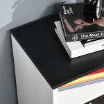 Móvel Auxiliar de Escritório Móvel Arquivador com Rodas Prateleiras Gaveta e Armário Multiuso com Grande Armazenamento 100x35x65cm Preto e Branco