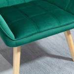 Poltrona Moderna de Sala Estofada em Veludo com Pés de Madeira Cadeira Relax para Sala de Estar Verde