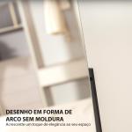 Espelho de Pé Arqueado 160x40 cm Espelho de Corpo Inteiro sem Moldura com Suporte de Metal Preto