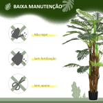 Planta Artificial Decorativa 160 cm Palmeira Artificial com Vaso e Folhas para Interior Verde