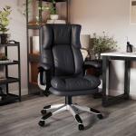 Cadeira de Escritório Giratória Cadeira de Escritório Ergonómica com Apoio para os Braços e Altura Ajustável 66x71x110 - 120,5 cm Preto