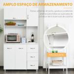 Armário de Arrumação Alto com 4 Portas Prateleiras Ajustáveis para Sala de Estar 100x39,5x183,5 cm Branco