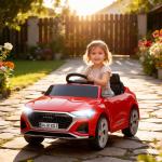 Carro Elétrico para Crianças Carro Audi Q8 Etron Sportback Infantil 12V Faróis Buzina e Música 98x49,5x43 cm Vermelho