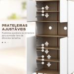 Armário de Cozinha com 4 Portas Bancada para Micro - Ondas Prateleiras Ajustáveis Orifício para Cabos 80x40x178 cm Branco