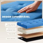 Puff de Armazenamento Banco de Armazenamento Dobrável 84 L 76x38x38 cm Estofado em Linho Sintético Azul Claro