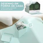 Caixa de Areia Fechada para Gatos com Bandeja Amovível Pá e Filtro Desodorizante 47x45x42 cm Azul Claro