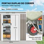 Abrigo de Jardim 280x130x172 cm Abrigo de Exterior de Aço Galvanizado com Porta Corredeira e Ventilações Cinza