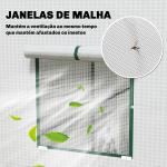 Estufa de Exterior com Janelas de Rede e Porta com Fecho de Correr para Cultivar Plantas e Flores 196x77x197 cm Branco