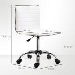 Cadeira de Escritório sem Apoio para os Braços Cadeira de Escritório Giratória com Altura Ajustável 48x52x78 - 90 cm Branco