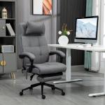Cadeira de Escritório com 6 Pontos de Massagem 5 Modos Reclinável 155° com Função de Aquecimento 66x76x112 - 120 cm Cinza