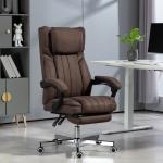 Cadeira de Escritório com 6 Pontos de Massagem por Vibração Reclinável com Altura Ajustável 65x61x101 - 113 cm Castanho Escuro