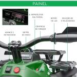 Quadriciclo Elétrico 12V para Crianças de 3 - 5 Anos com Farol Música Pneus de Suspensão Botões Avance e Retrocesso Veículo Elétrico a Bateria 100x65x73cm Verde