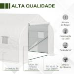 Estufa Tipo Túnel de Jardim 600x300x200cm para Cultivo de Plantas Verduras com 8 Janelas e Porta Enroláveis com Zíper Aço Branco