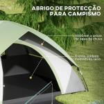 Tenda de Campismo Dobrável para 1 - 2 Pessoas com Janela e Bolsa de Transporte Impermeável 3000 mm 210x110x150 cm Verde