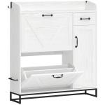 Sapateira Estreito com 2 Compartimentos Rebatíveis Prateleiras Ajustáveis para 12 Pares para Espaços Pequenos 106,7x26x116cm Branco