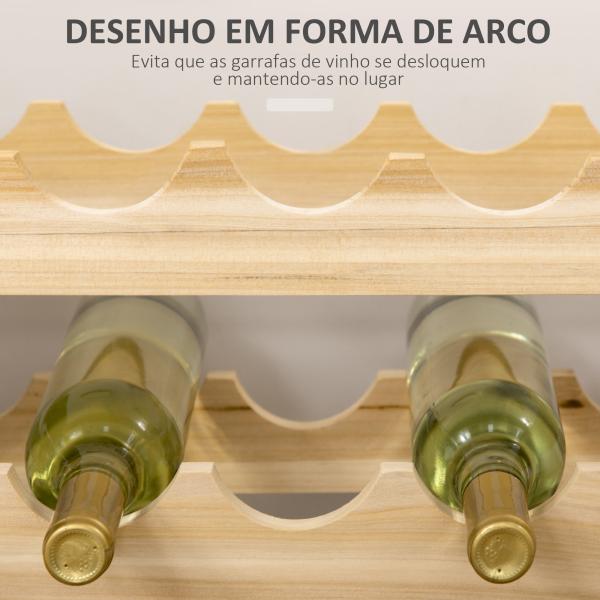 Suporte para Garrafas de Vinho para 72 Garrafas Garrafeira com 6 Níveis Suporte para Vinhos Vertical 114x28x85 cm Madeira