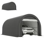 Garagem Exterior para Carro 3x5 m Impermeável com Tecido PE Resistente Estrutura de Aço Galvanizado UPF30+ Cinzento