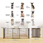 Barreira de Segurança para Animais de Estimação Barreira Dobrável de 5 Painéis com Fechadura Inteligente 300x74,5 cm Preto