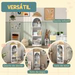 Estante para Livros Infantil de 3 Niveis Estante de Livros para Escola Infantil Dormitório 40x30x139,5 cm Branco e Madeira