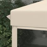 Tenda Dobrável 3x3 para Exterior com Mosquiteiras Bolsa de Transporte Estrutura de Aço e Tecido Oxford Resistente Bege