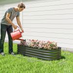 Caixa de Plantio de Exterior Grande em Aço Galvanizado para Cultivo de Plantas 150x62x30 cm Cinzento
