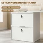 Secretária Reversível em Forma de L com 2 Gavetões Arquivadores Design Moderno para Espaços Pequenos Escritório Branco