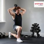Conjunto de Halteres 2x2kg 2x5kg 2x8kg 2x10kg com Suporte de Armazenamento para Exercício Treino Preto