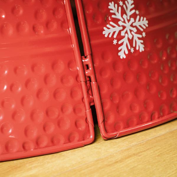 Saia Metálica Impermeável para Árvore de Natal 66x66x23 cm Vermelho