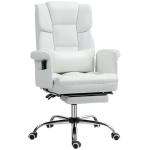 Cadeira de Escritório com Massagem em 6 Pontos Apoio para os Pés Retrátil Controlo Remoto e Suporte Lombar 69x65x115 cm Branco