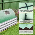 Estufa Pequena para Cultivo de Plantas com 5 Janelas Estrutura em Aço e Cobertura de PE Anti - UV 300x80x45 cm Verde