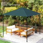 Toldo de Substituição de 3x3m para Pérgola de Jardim com 8 Orifícios de Drenagem e Ventilação Cinza