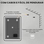 Espelho Casa de Banho com Luzes LED 70x100 cm Função Antiembaciamento 3 Temperaturas de Cor Ajustável e Função de Memória Prata