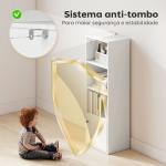Estante de 4 Níveis Estante para Livros com Prateleiras Ajustáveis e Armário Estante Moderna 40x30x120 cm Branco