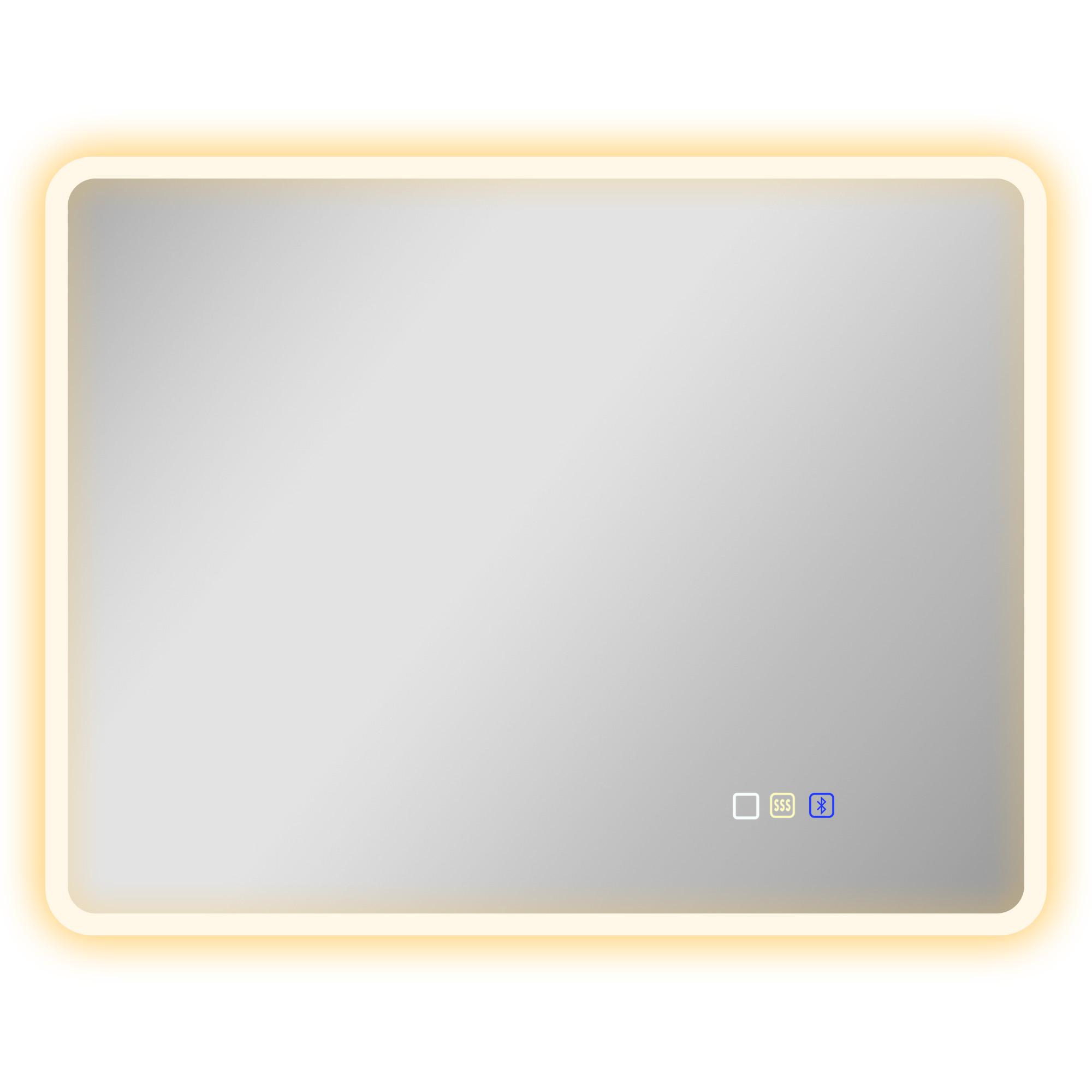 Espelho LED para Casa de Banho 90x70 cm com Bluetooth, 3 Tons de Luz, Antiembaciamento, Memória e IP44