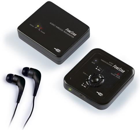 Sistema s/ Fios de Auscultadores Stéreo 2,4Ghz - FONESTAR