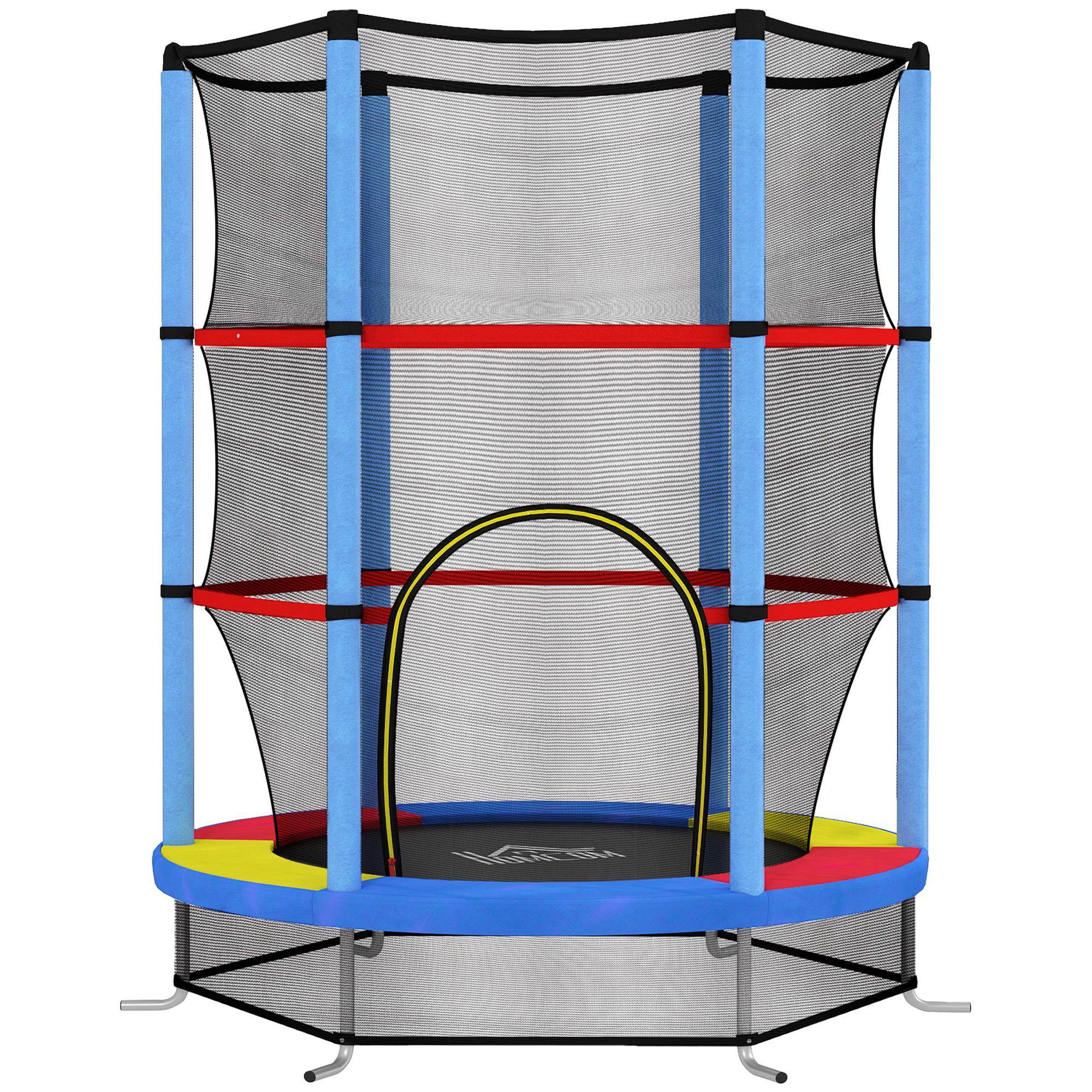 Trampolim Infantil Ø140x190 cm Trampolim para Crianças de 3 - 6 Anos com Rede de Segurança Carga 45 kg para Interior Azul