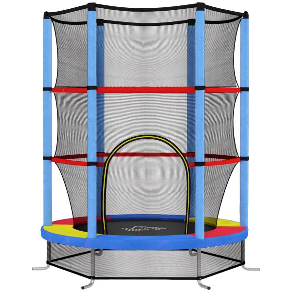 Trampolim Infantil Ø140x190 cm Trampolim para Crianças de 3 - 6 Anos com Rede de Segurança Carga 45 kg para Interior Azul